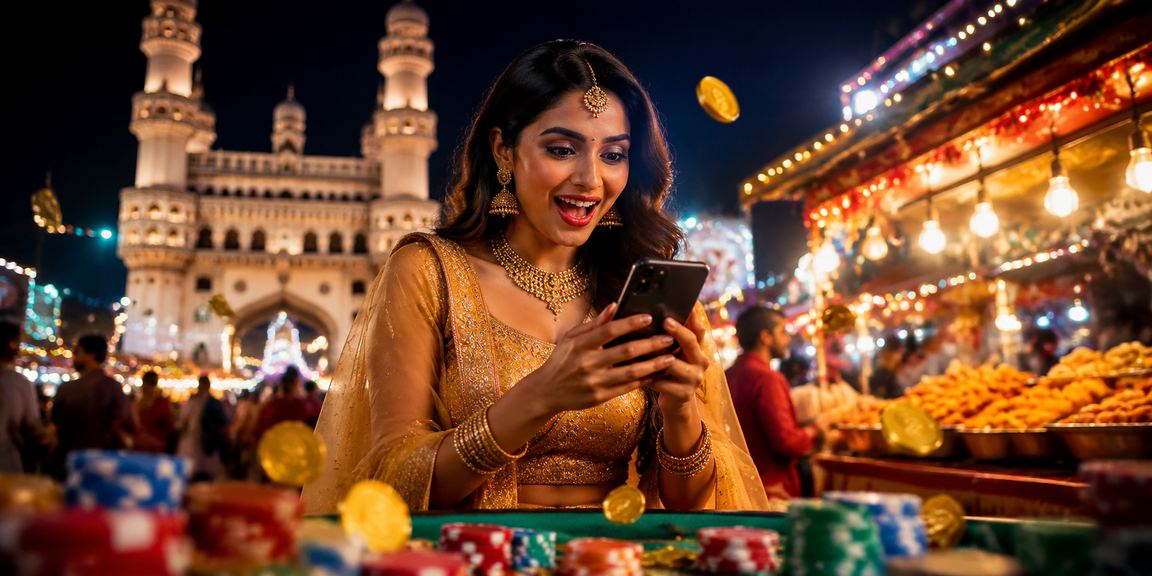 Poker game session in Hyderabad with traditional clothing ambiance